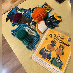 4 Vintage Halloween, mini table decorations, never used, in original package
